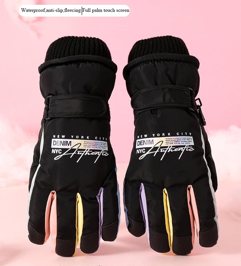 KEYDUACU Winter Ski Snow Gloves for Men, Women, Waterproof Touchscreen Windproof Cold Weather Hand Warming Winter Work Snowboard Gloves for Skiing Running and Cycling - Image 2